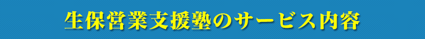 生保営業支援塾のサービス内容