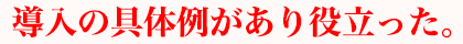 導入の具体例があり役立った。