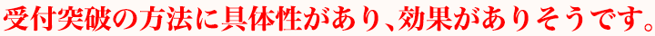 受付突破の方法に具体性があり、効果がありそうです。